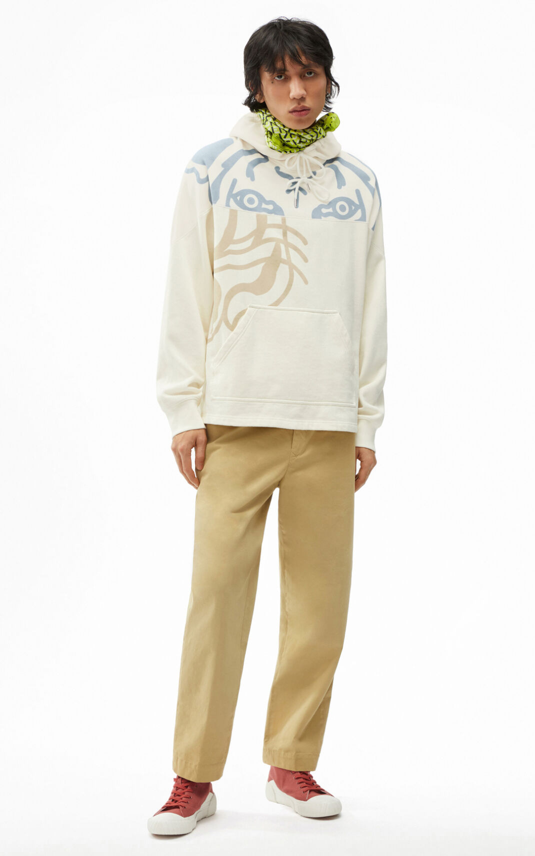 Sweat A Capuche Kenzo Homme K Tiger Blanche FBJSY-1973